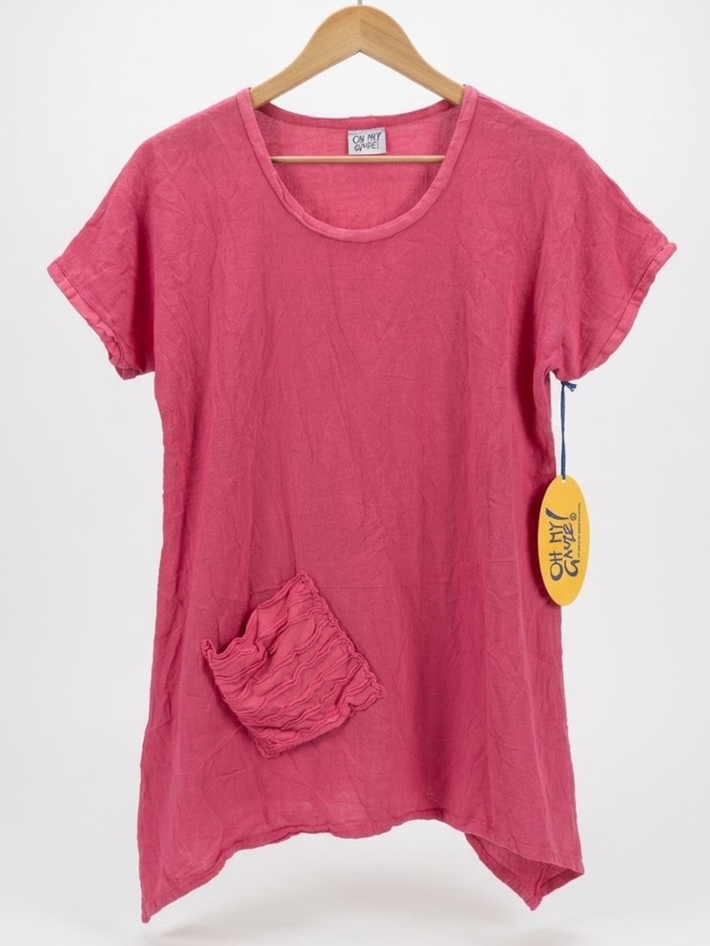 NWT Oh My Gauze Faith Top Size 1 Watermelon Pink Cotton Gauze Lagenlook